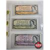 Image 3 : Canada Bills 1954 (6) : - $1 : Lawson/Bouey #YF5996590 - $2 : Beattie/Rasminsky #RR4811697 - $5 : Be