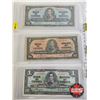 Image 2 : Canada Bills 1937 (6) : - $1 : Coyne/Towers #SN4529702 - $2 : Gordon/Towers #HB6091981 - $5 : Coyne/