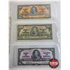 Image 3 : Canada Bills 1937 (6) : - $1 : Coyne/Towers #SN4529702 - $2 : Gordon/Towers #HB6091981 - $5 : Coyne/