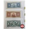 Image 5 : Canada Bills 1937 (6) : - $1 : Coyne/Towers #SN4529702 - $2 : Gordon/Towers #HB6091981 - $5 : Coyne/