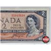 Image 2 : Canada $2 Bill 1954DF "Devil's Face" : Beattie/Coyne #HB1049698