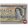 Image 2 : Canada $20 Bill 1954DF "Devil's Face" : Beattie/Coyne #DE5802527