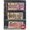 Image 2 : Canada Bills Bird Series (7) : - $1000 : 1988 Bonin/Thiessen #EKA2454381 - $100 : 1988 Thiessen/Crow