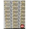Image 2 : Canada $1 Bills 1973 UNCUT SHEET (FRAMED) of 40 Bills (5x8) : Crow/Bouey #BFK (Frame Measures : 26-1