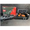 Image 10 : 1:32 Scale Metal Cybertruck Model Toy with Towable Trailer, Removable Quad & Tonneau Cover - New!