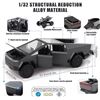 Image 3 : 1:32 Scale Metal Cybertruck Model Toy with Towable Trailer, Removable Quad & Tonneau Cover - New!