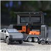 Image 4 : 1:32 Scale Metal Cybertruck Model Toy with Towable Trailer, Removable Quad & Tonneau Cover - New!