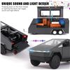 Image 7 : 1:32 Scale Metal Cybertruck Model Toy with Towable Trailer, Removable Quad & Tonneau Cover - New!