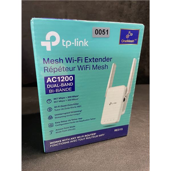 TP-Link AC1200 Mesh Wi-Fi Extender/WiFi Booster - Works with Any WiFi Router - New Sealed!