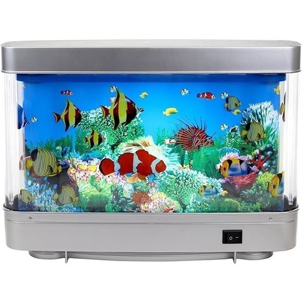 Artificial Tropical Fish Lamp/Sensory Aquarium Lamp - Virtual "Moving" Ocean/Fish in Motion - New
