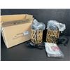 Image 9 : Set of 2 Rattan Farmhouse Design Hanging Wall Sconce Lights (Plug-In Design) - New!