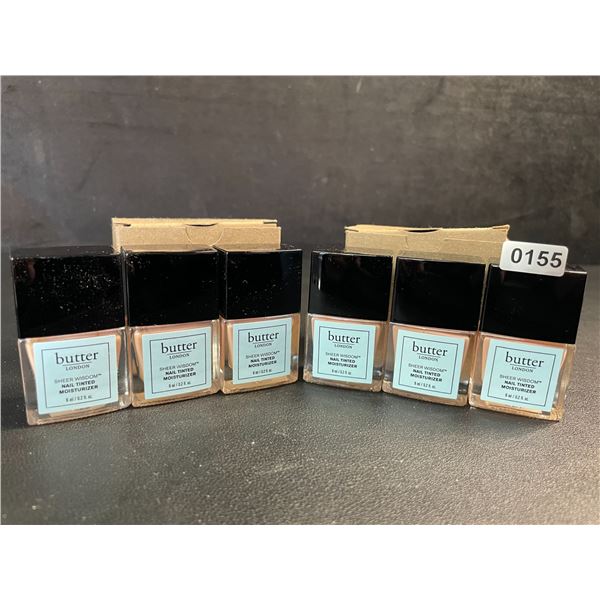 Lot of 6 Butter London Sheer Wisdom Nail Tinted Moisturizers (6ml) - Brand New!