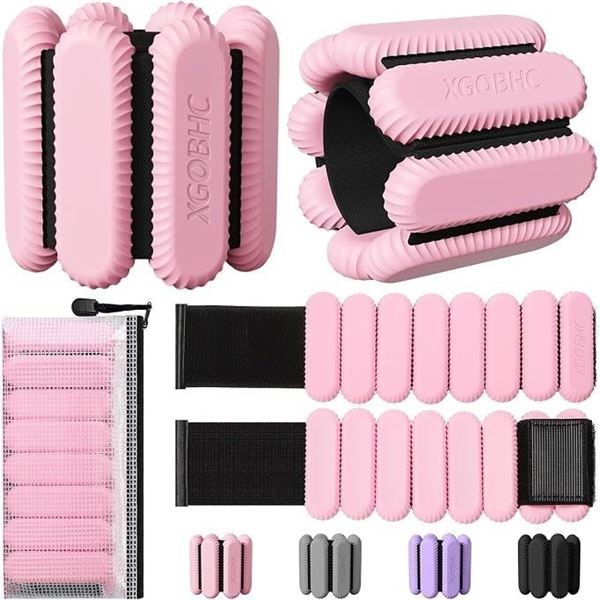 Set of 2 Ankle Weights (1LB Each) Adjustable/Wearable Ankle/Wrist Weights for Strength Training; New