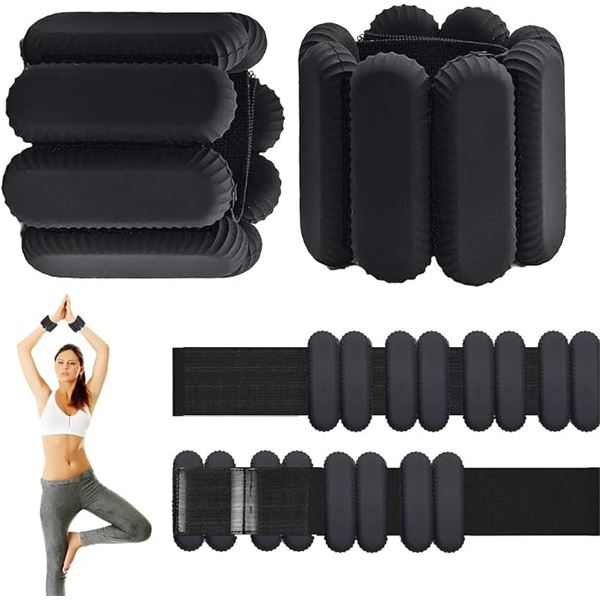 Set of 2 Ankle Weights (1LB Each) Adjustable/Wearable Ankle/Wrist Weights for Strength Training; New