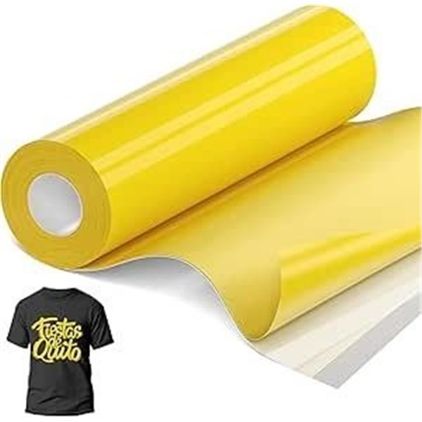 35FT Roll of Yellow Heat Transfer Vinyl; Iron-On HTV for Cricut/Heat Press Crafts/Custom Shirts; New