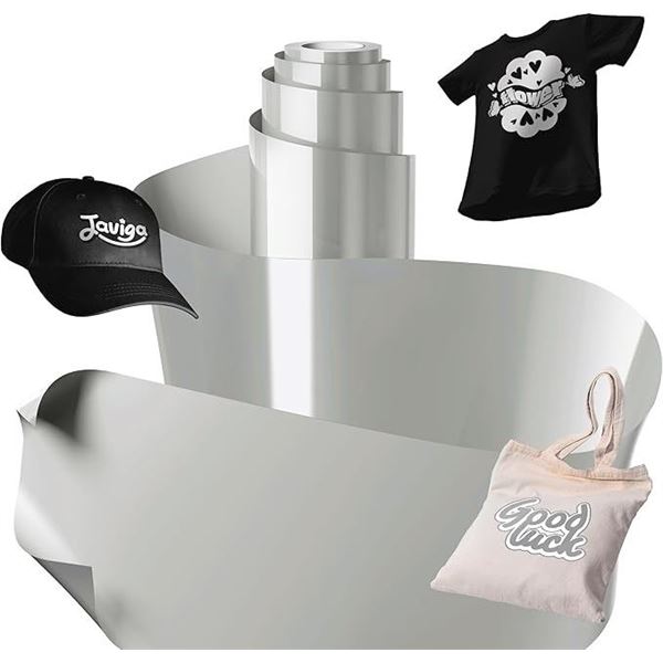20FT Roll of Heat Transfer Vinyl (Silver) Iron-On HTV for Cricut/Heat Press Crafts/Custom Shirts New