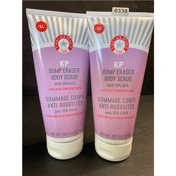 Lot of 2 FirstAidBeauty KP Bump Eraser Body Scrubs for Sensitive Skin (10oz) with 10% AHA - New