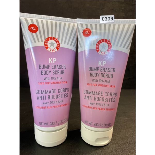 Lot of 2 FirstAidBeauty KP Bump Eraser Body Scrubs for Sensitive Skin (10oz) with 10% AHA - New