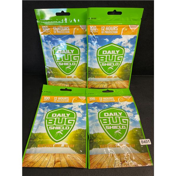 4 Packs (150pcs Each) Daily Bug Shield Natural Patches for Repelling Mosquitos/Insects/Bugs - New