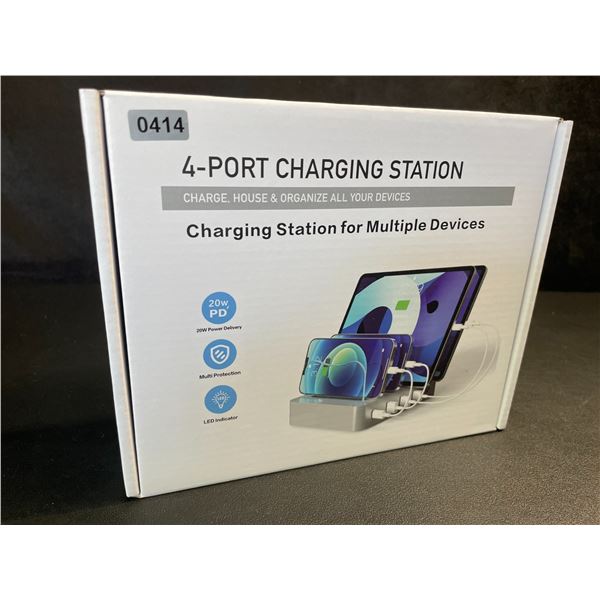 4-Port Charging Station for Charging Multiple Devices - 20W PD, LED Indicator - Brand New!