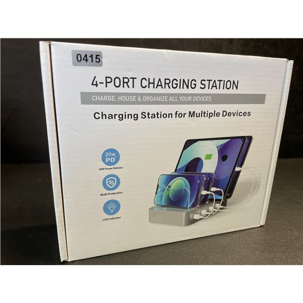 4-Port Charging Station for Charging Multiple Devices - 20W PD, LED Indicator - Brand New!