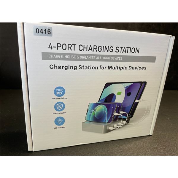 4-Port Charging Station for Charging Multiple Devices - 20W PD, LED Indicator - Brand New!