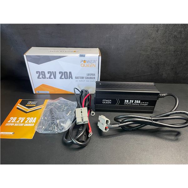 PowerQueen 29.2V 20A Lithium LiFePO4 Battery Charger - AC Input 100-240V - BRAND NEW!