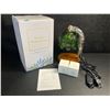 Image 8 : Electric Candle Warmer Lamp w/ Glass Shade & Walnut Wood Base, 2x Bulbs Included, Adjustable Height