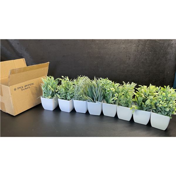 8-Pack Artificial Potted Plants/Greenery Decor Plants for Indoors or Outdoors - New