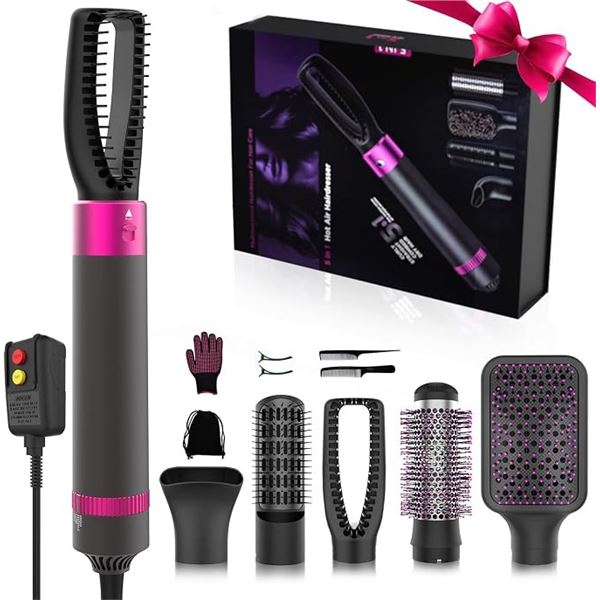 5-in-1 Premium Hot Air Brush & Volumizer Hair Styler Set with Interchangeable Heads - NEW SEALED!