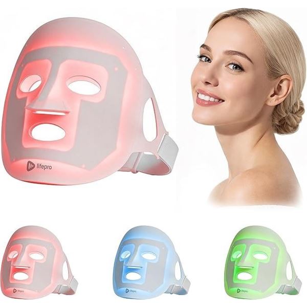 LifePro Revitaglow Light Therapy Mask - Infrared Skin Wellness LED Face Mask/Beauty Device - NEW