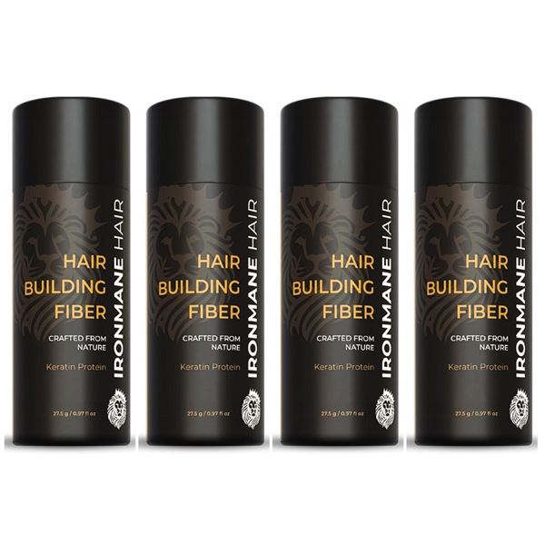 4 Bottles of Ironmane Hair Building Fibers for Thinning Hair (27.5g) Medium Blonde - New Sealed