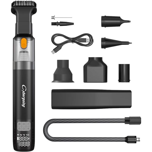 ybergoing Premium 2-in-1 Portable Tire Inflator & Cordless Handheld Car Vacuum with LED Screen - NEW