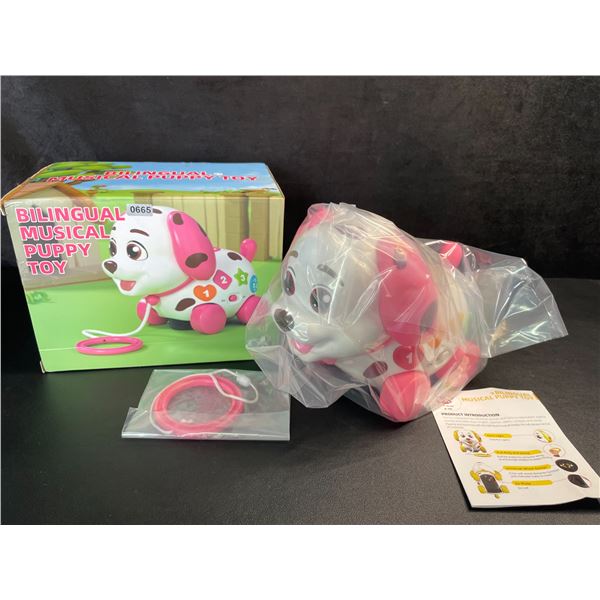 Bilingual Musical Puppy Toy With Sounds & Lights - English/Spanish Speaking Toy for Kids - New