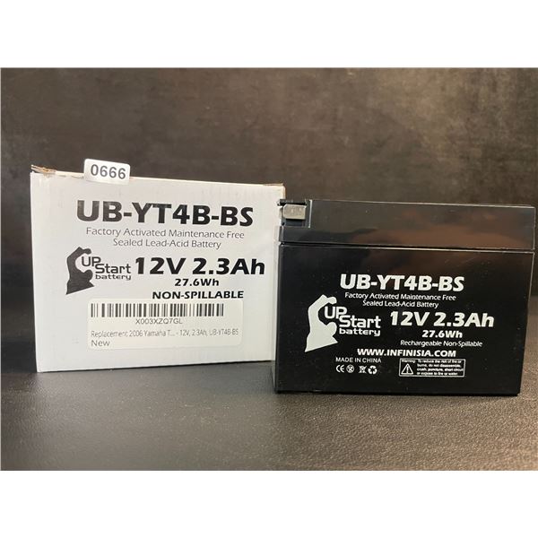 Upstart Factory Activated 12V 2.3Ah Sealed Lead-Acid Battery/Motorcycle Battery - Brand New!