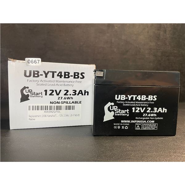 Upstart Factory Activated 12V 2.3Ah Sealed Lead-Acid Battery/Motorcycle Battery - Brand New!