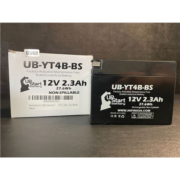 Upstart Factory Activated 12V 2.3Ah Sealed Lead-Acid Battery/Motorcycle Battery - Brand New!