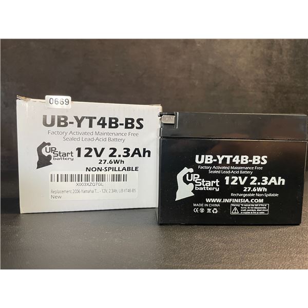 Upstart Factory Activated 12V 2.3Ah Sealed Lead-Acid Battery/Motorcycle Battery - Brand New!