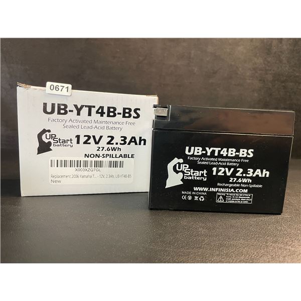 Upstart Factory Activated 12V 2.3Ah Sealed Lead-Acid Battery/Motorcycle Battery - Brand New!