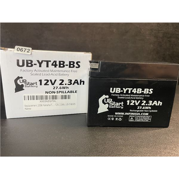 Upstart Factory Activated 12V 2.3Ah Sealed Lead-Acid Battery/Motorcycle Battery - Brand New!