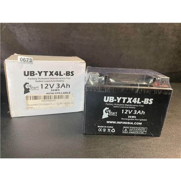 Upstart Factory Activated 12V 3.0Ah Sealed Lead-Acid Battery/ATV Battery - Brand New!