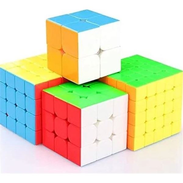 Moyo 4PC Rubix Cube/Speed Cube Puzzle Set - Includes 2x2, 3x3, 4x4, & 5x5 Cubes - New!