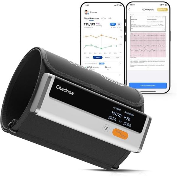 Checkme BP2 2-in-1 Upper Arm Wireless Blood Pressure Monitor with ECG/EKG Detector - NEW SEALED!