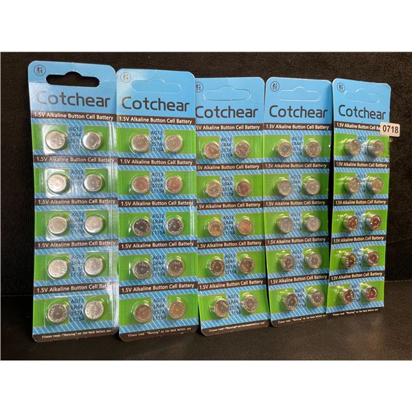 5 Packs of LR44 1.5V Alkaline Button Cell Batteries (10pcs Per Pack) - New Sealed!