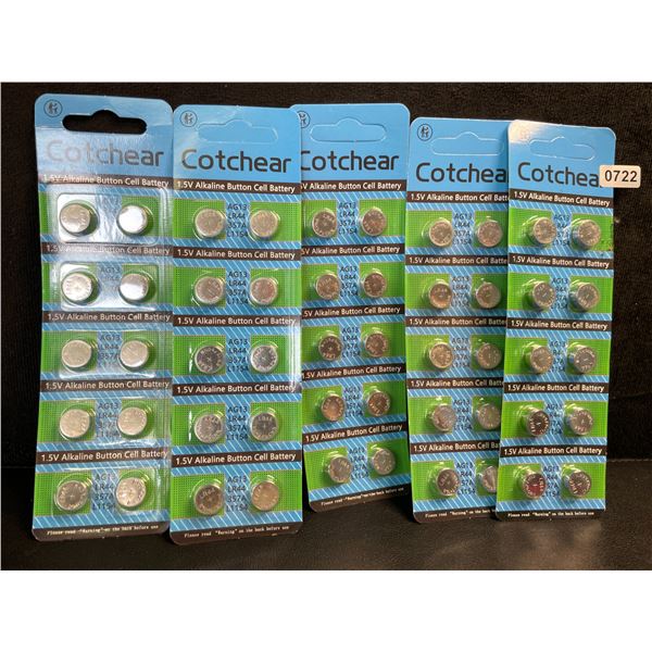 5 Packs of LR44 1.5V Alkaline Button Cell Batteries (10pcs Per Pack) - New Sealed!