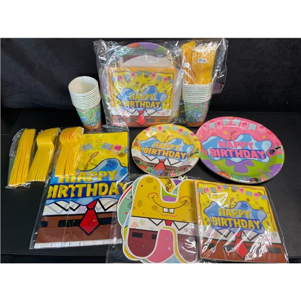 Lot of 2 Spongebob Party Supply Sets (80pcs) Includes Plates/Cups/Napkins for Birthday Parties - New