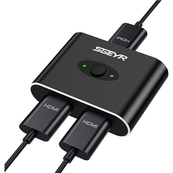 Lot of 2 SGEYR 2.0 HDMI Switch with 2 Ports - Easy HDMI Switcher - Brand New!