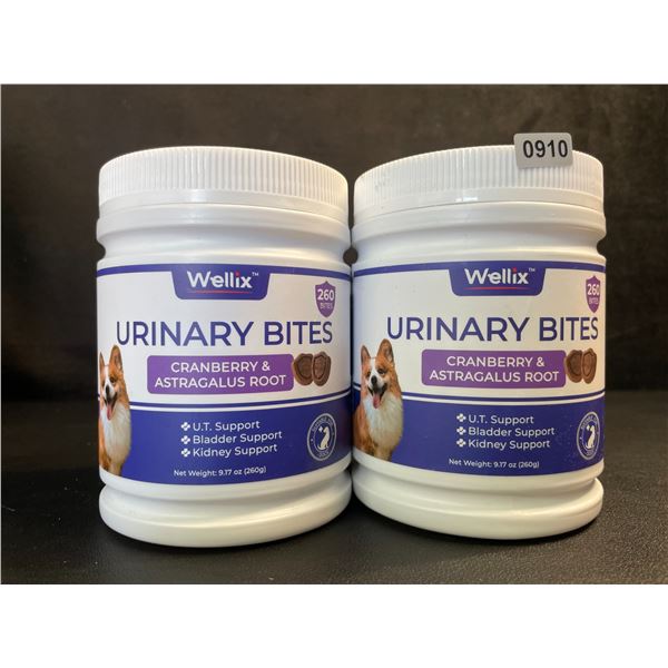 2 Tubs of Wellix Urinary Bites for Dogs (260g) U.T/Bladder/Kidney Support Supplements - New