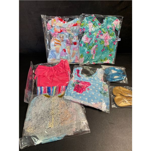 5-Pack of Girl Doll Clothes/Outfits for Toy Dolls (Fits 18" Dolls) with 2 Pairs of Shoes - New