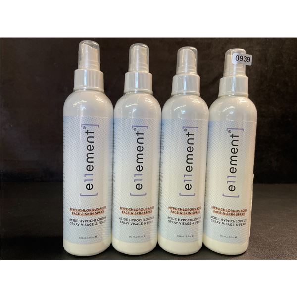Lot of 4 e11ement Hypochlorous Acid Sprays (240ml) For Acne, Eczema, Tattoo/Piercing Aftercare - New